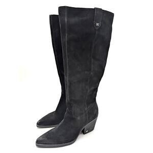 Sam Edelman Woods Knee High Boots Side Zip Women's Black Size US6M Wide Calf